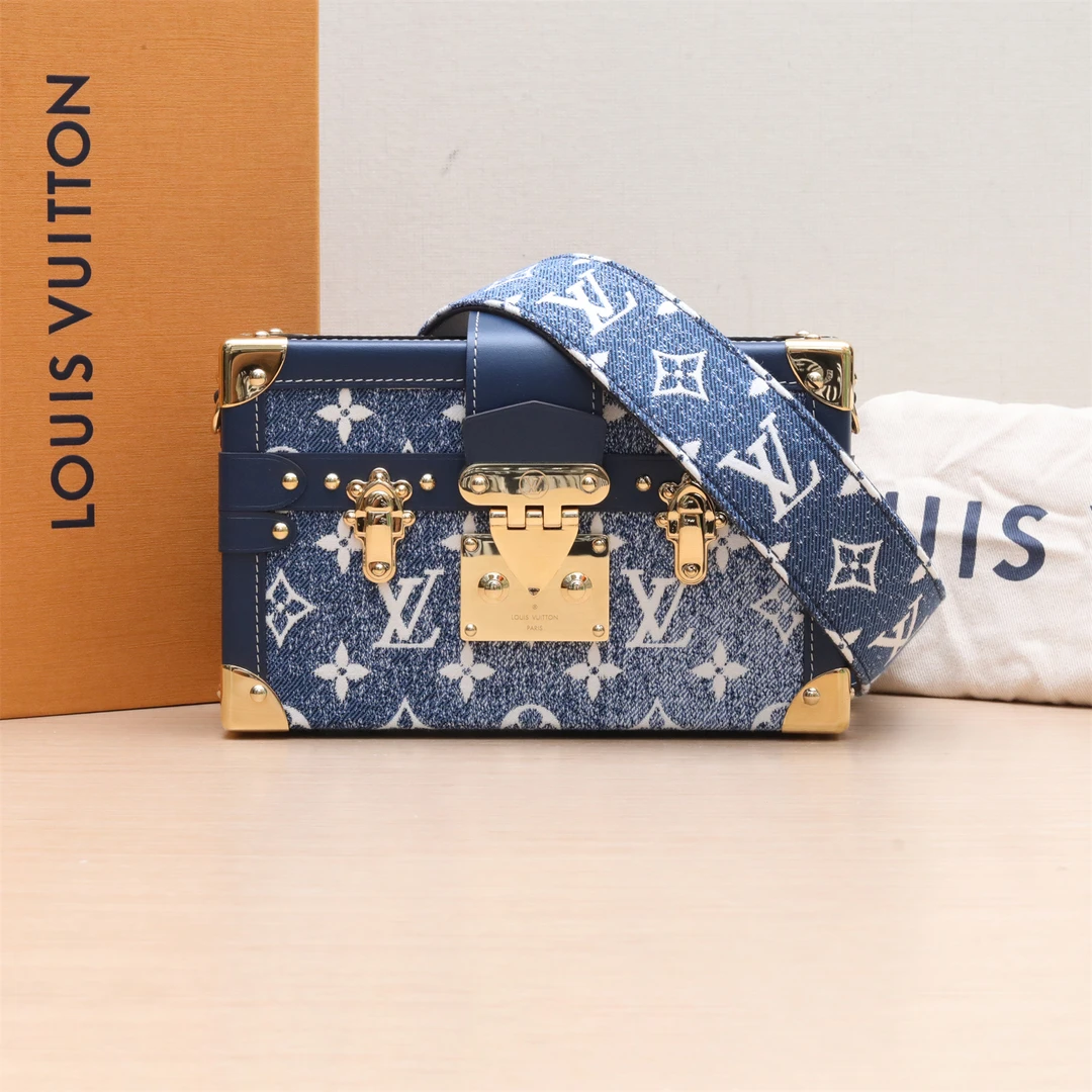 95新 LouisVuitton/路易威登  小花Jerry 预定肩带月光宝盒牛仔蓝
