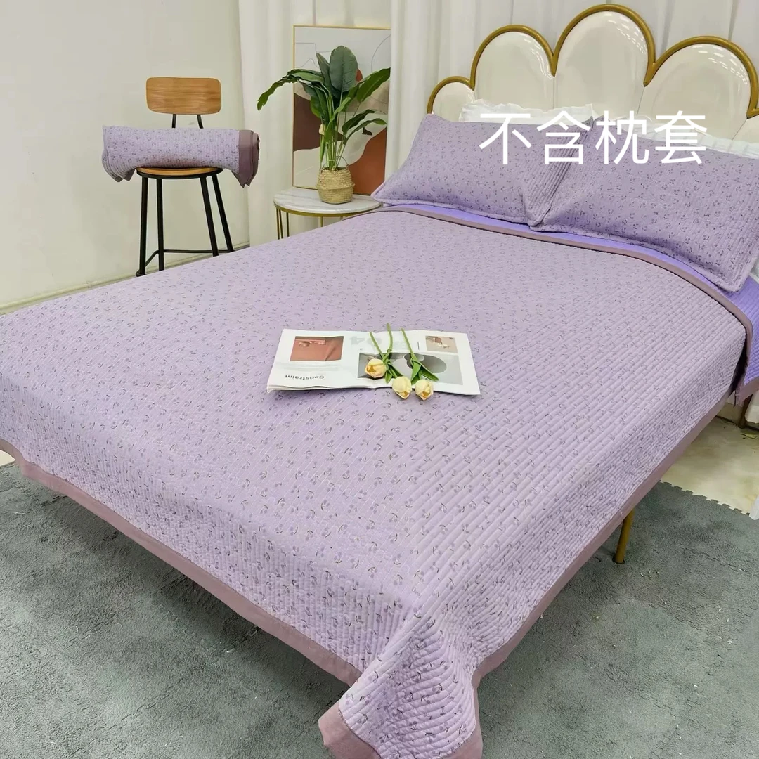 【京かわ会社】四季通用水洗棉床盖200*230cm紫樱桃