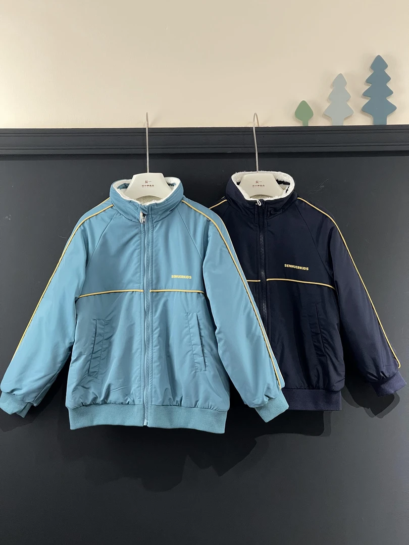 【乐乐爸专属】秋冬季厚款双面穿夹克+时尚保暖韩版拉链外套