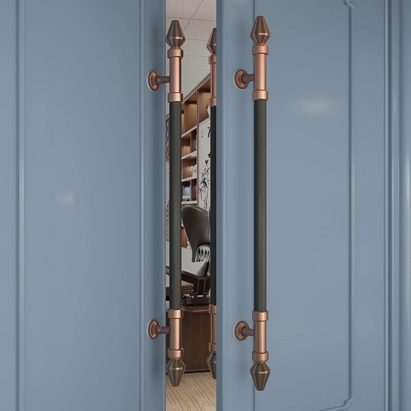 胡涂欧式玻璃门不锈钢长拉手双开木门把手包厢门金色古铜色门拉把