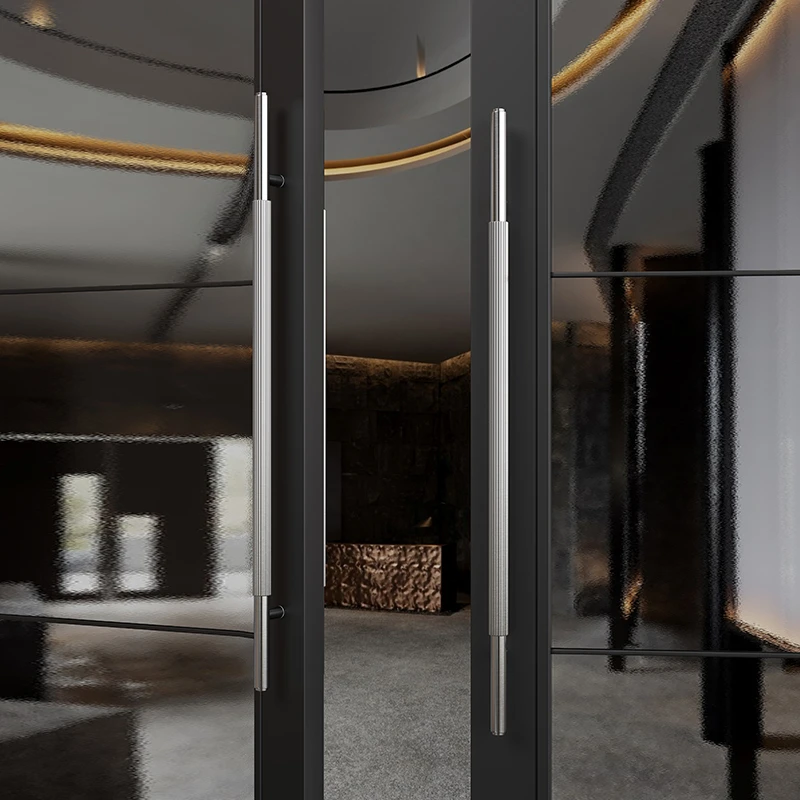 胡涂简约轻奢大门拉手包间实木门大拉把不锈钢高档玻璃门把手直纹