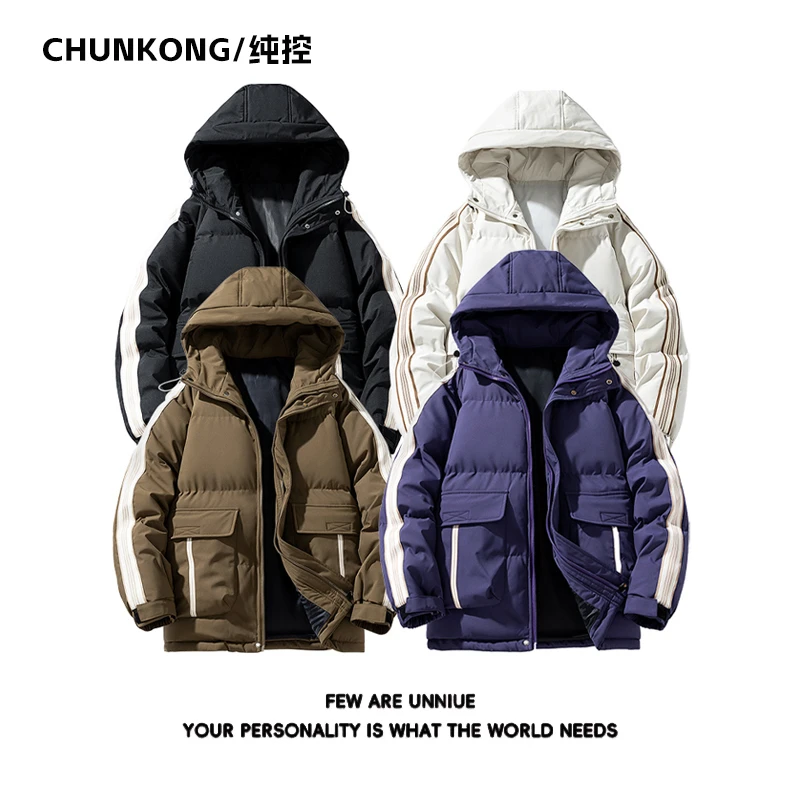 CHGUNKONG/纯控2023潮牌男女同款保暖连帽棉服
