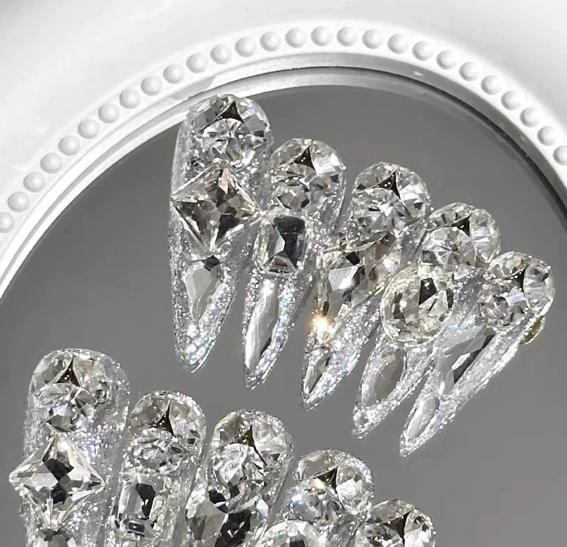 MY纯手工穿戴甲满钻超闪爆闪大钻气质百搭四季必备款镶钻奢华