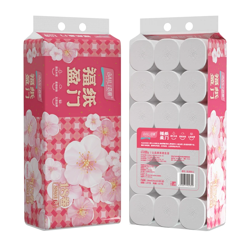 百丽福纸盈门卷纸18卷2250g学生宿舍生活用纸卫生纸厂家直销批发