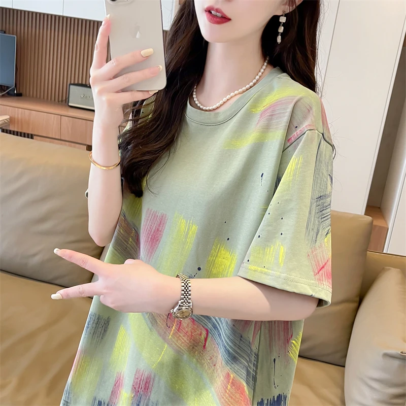 【现货送运费险】设计感洋气短袖T恤女休闲宽松美式复古宽松上衣