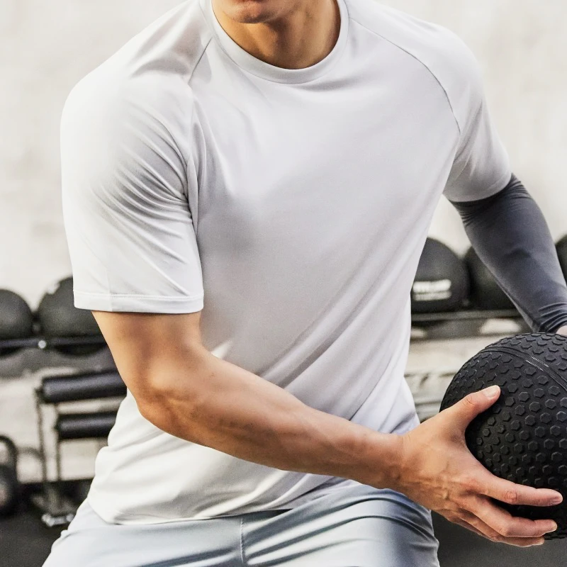 柜子高货超舒适！男士夏季速干短袖T恤圆领纯色通勤运动骑行半袖