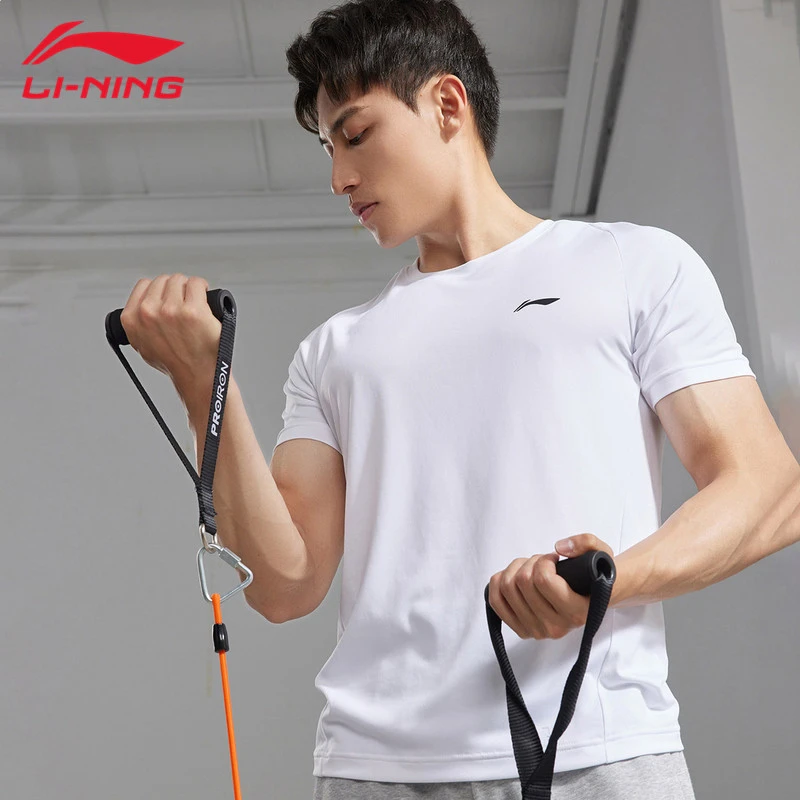 【速干短袖】李宁冰丝T恤丨男款跑步速干凉爽黑色长裤短袖T恤819.