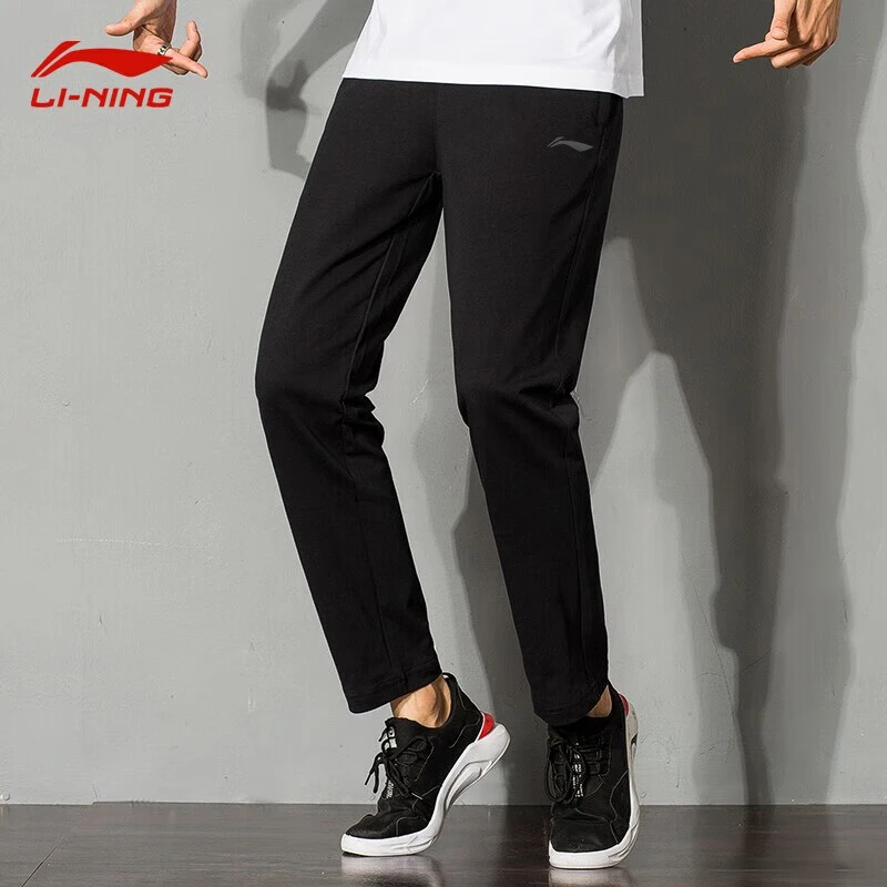 【秋款平口裤】李宁秋款卫裤丨男款棉质舒适弹力卫裤直筒运动长裤