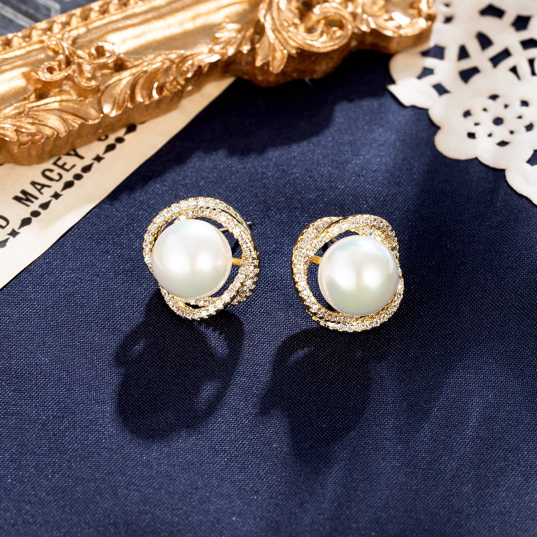 铜合金耳饰 小香风气质轻奢时尚百搭法式简约优雅   3324