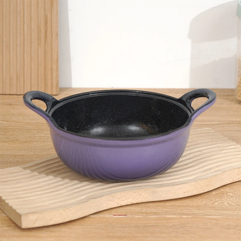 YANZAO/焱造铸铁珐琅锅20口径元宝锅小炒锅【无盖】