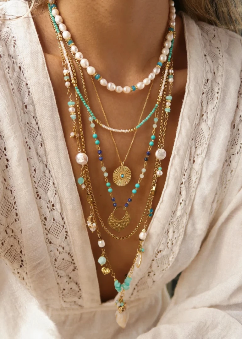 铜合金锆石项链 铜合金项链复古优雅百搭设计款