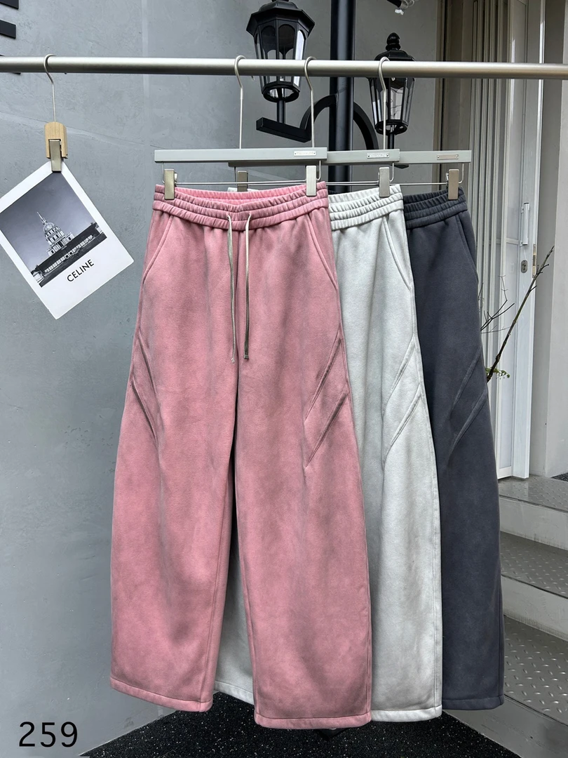 潮牌设计师 秋冬男女加绒加厚休闲长裤 KBF259 G211