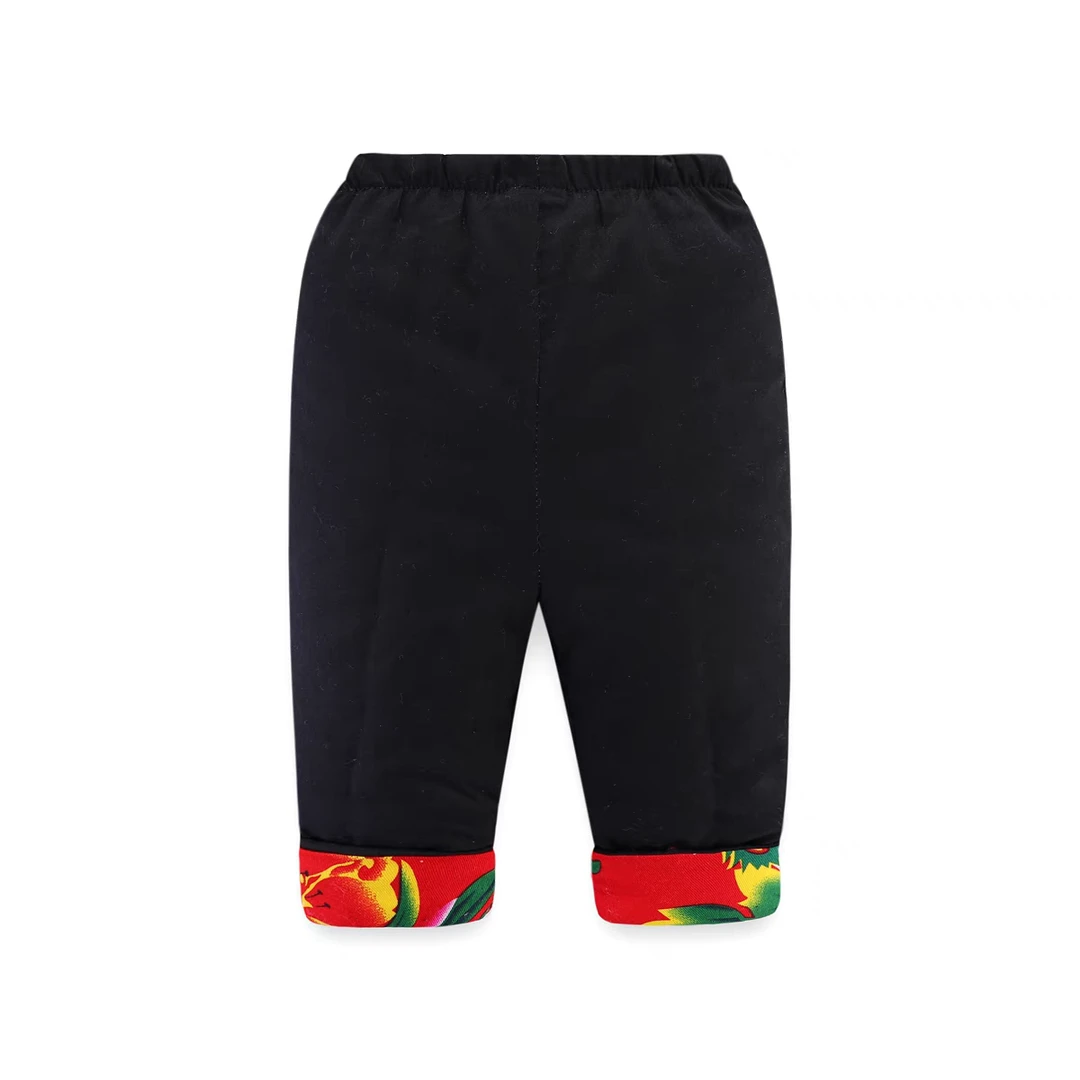 宝宝棉花棉裤小中大童冬季加厚保暖裤男童装手工棉花加棉裤黑色裤