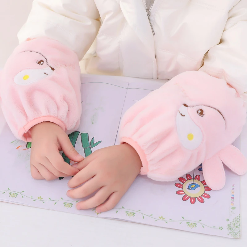 儿童袖套2024秋冬新款小男孩防污护袖中大童宝宝可爱套袖女童袖头