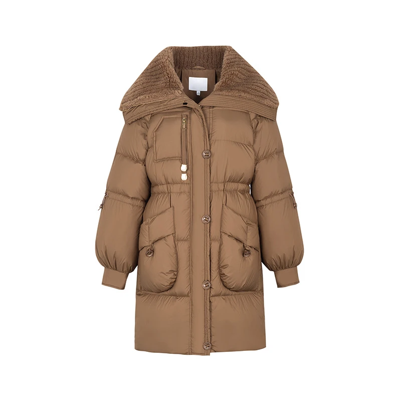 设计师女装2024冬季新款鹅绒服时尚气质长款加厚保暖羽绒服34915