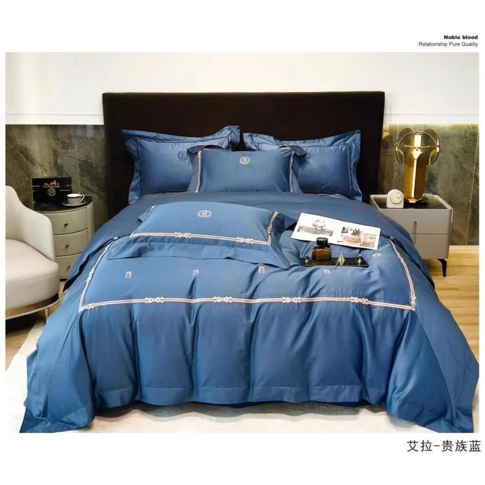 高档 轻奢风（艾拉）长绒棉绣花四季款床盖款四件套！