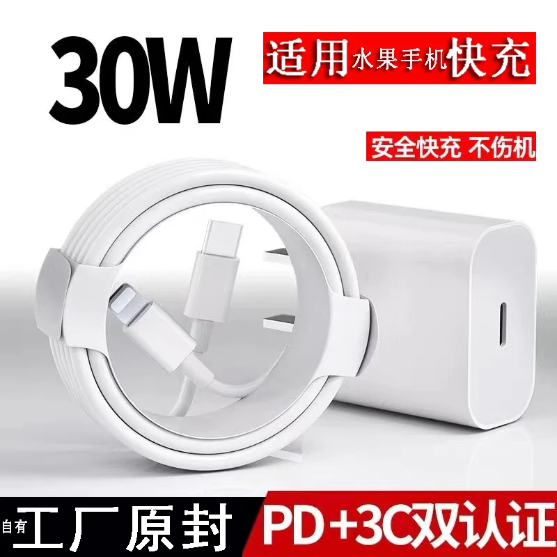 适用苹果PD30w快充充电器14/13/闪充头数PD30W充电器头苹果快充头