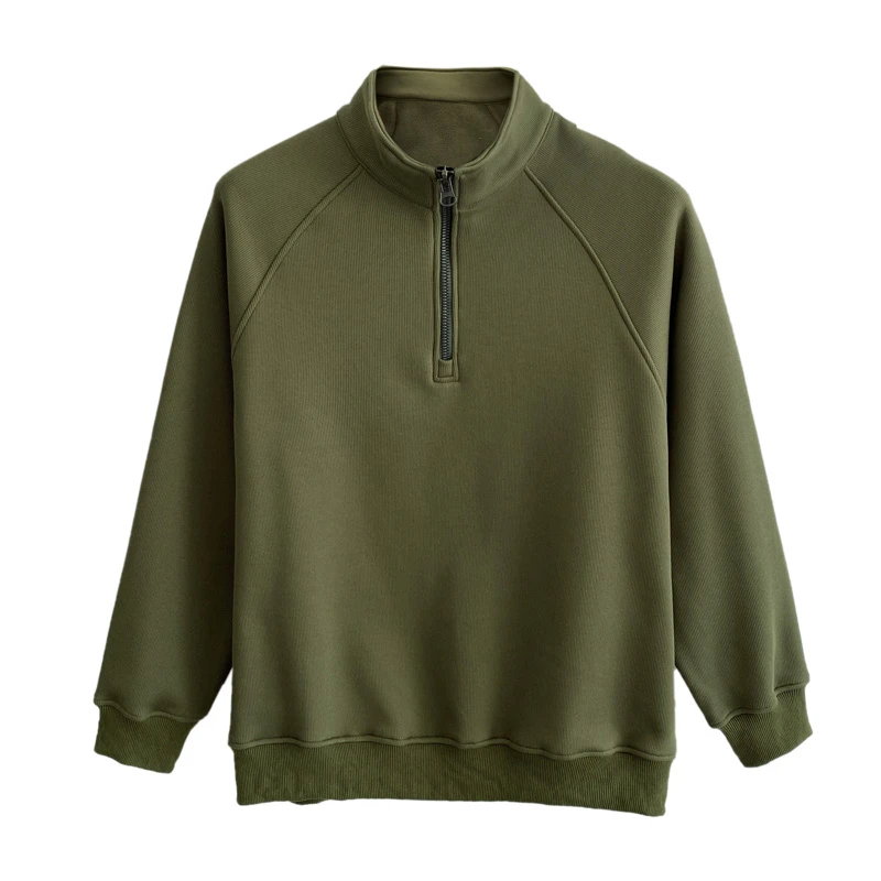 半拉链长袖立领男款打底秋冬时尚加厚运动休闲卫衣男保暖宽松纯色