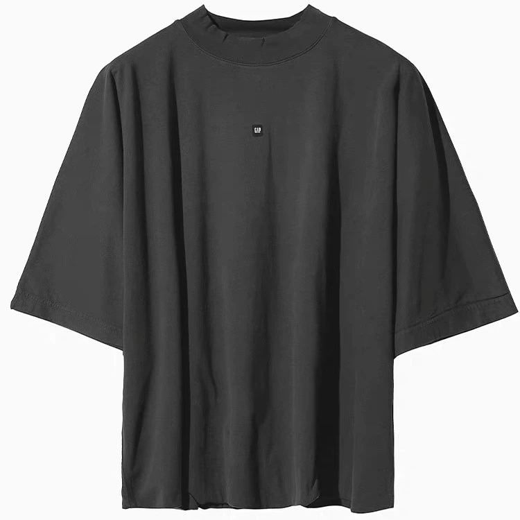 YEEZYxGAPx Balenciaga联名纯色圆领套头落肩袖T恤深灰 471448042