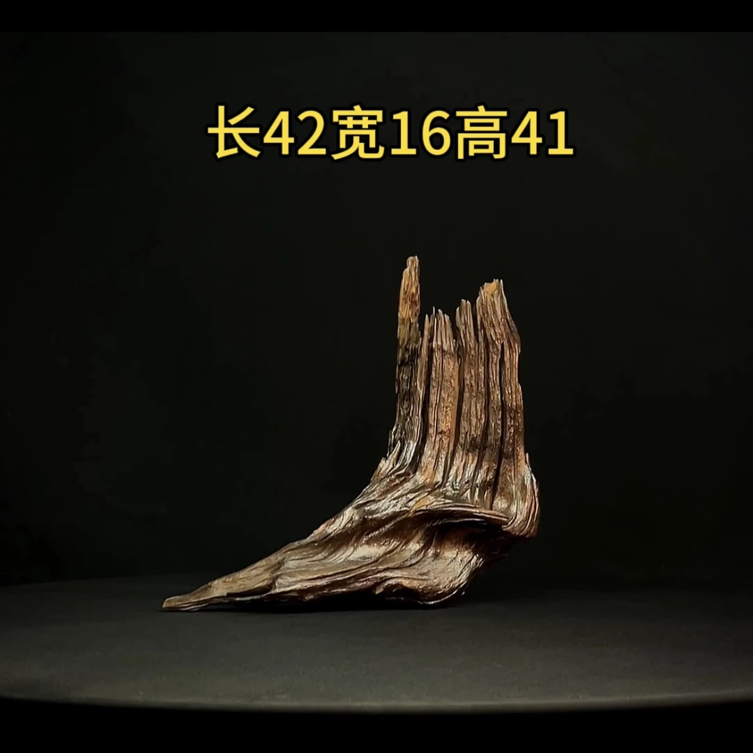 张大狼沉木鱼缸造景42cm长精品爆裂树桩镂空树桩沉木鱼缸装饰摆件