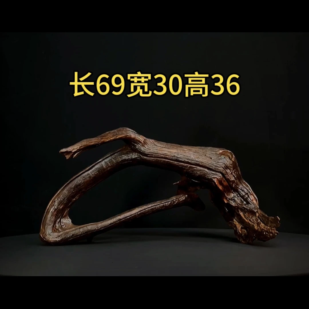 张大狼精品沉木长69cm拱桥飘枝南美缸水族造景紫柚木秒沉水