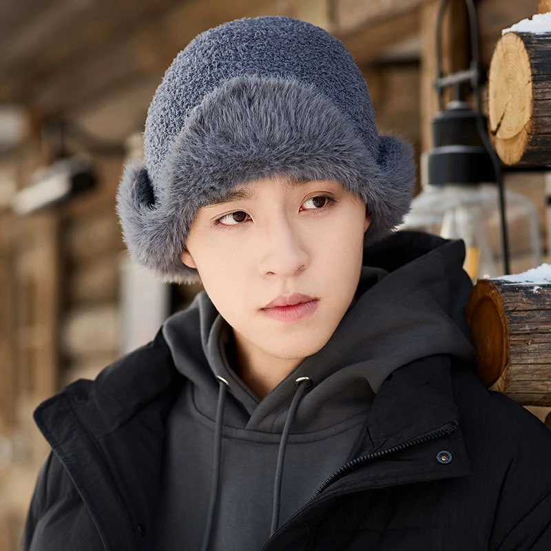 东北套头帽子男2024秋冬新款护耳保暖蒙古帽防风防寒冬天针织棉帽
