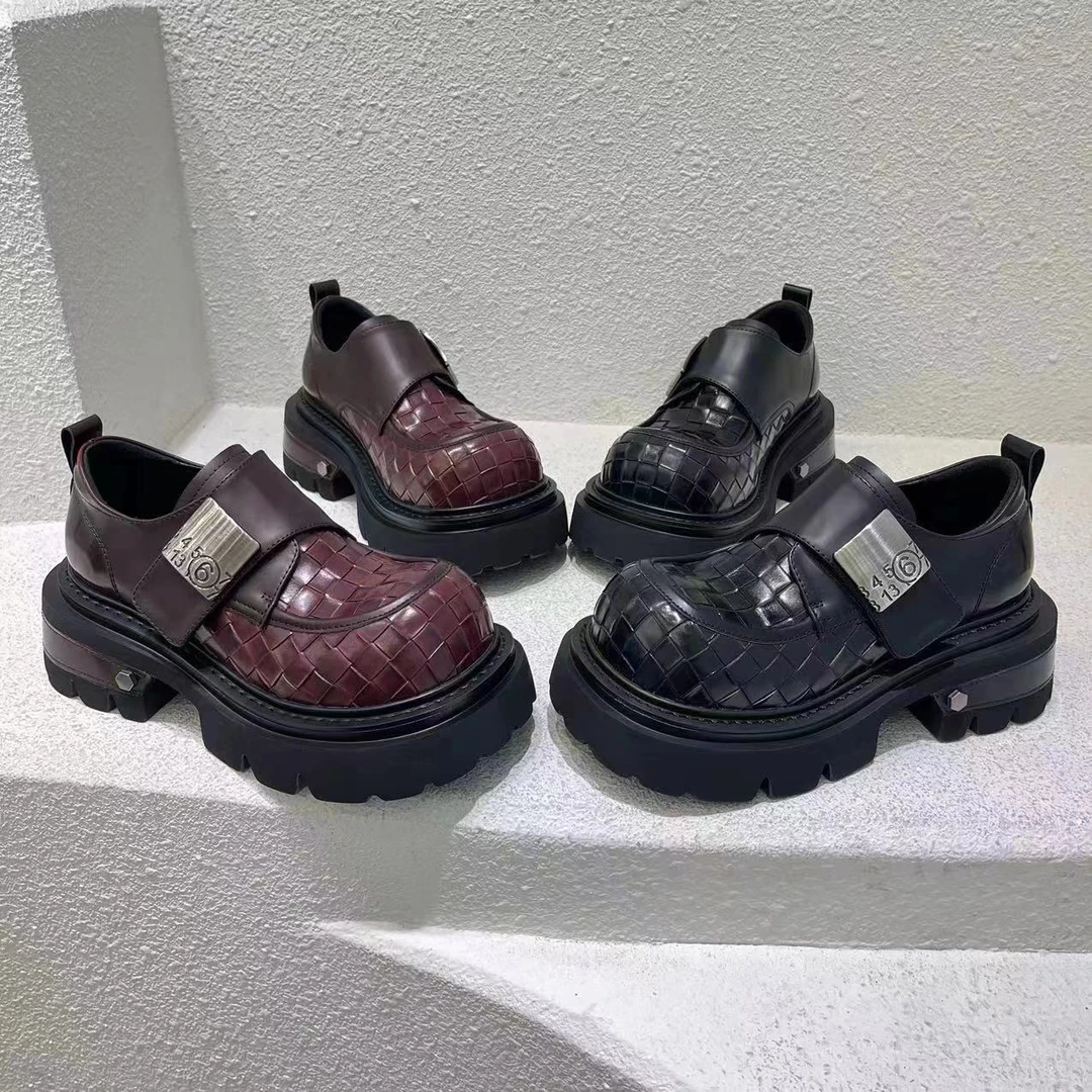 平板时尚鞋ins潮走秀厚底休闲百搭复古1黑色