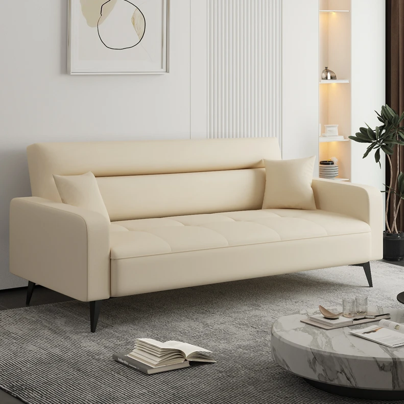 可折叠两用沙发床2025新款客厅小户型现代简约免洗猫爪皮直排沙发