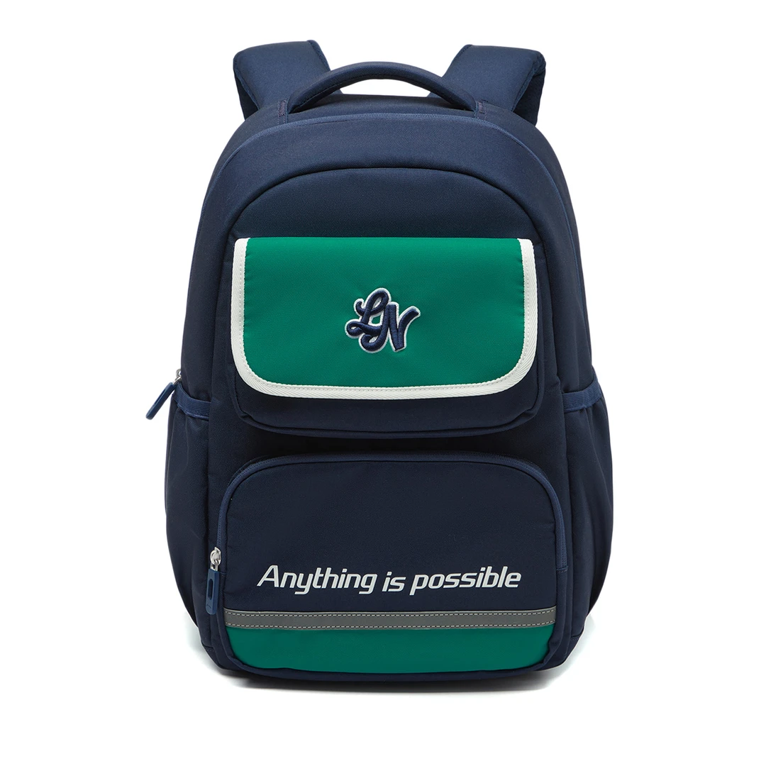 李宁双肩包男女大童背包反光轻便时尚学生书包运动包YBSU067