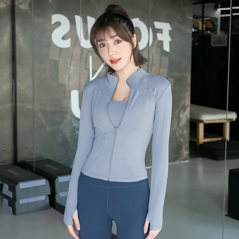 【立领外套】运动瑜伽服上衣女网红紧身长袖跑步训练速干外套