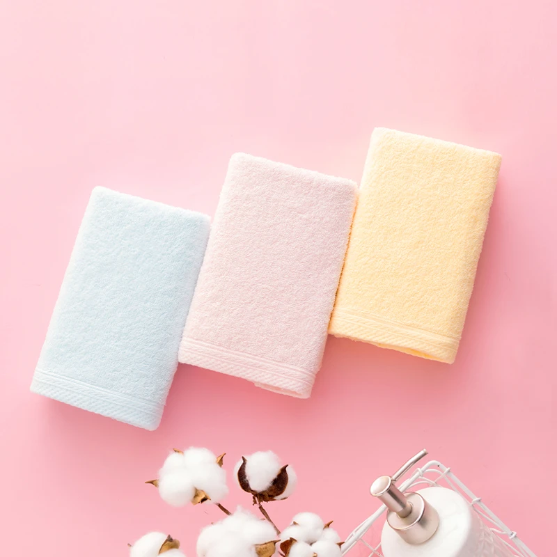 UCHINO/内野简约素色缎边面巾全棉毛巾