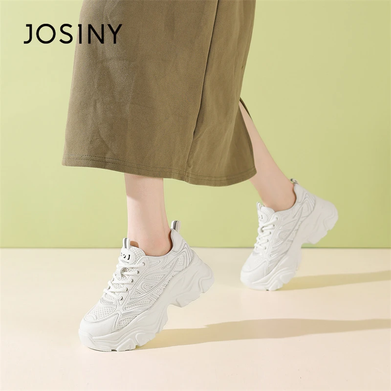 卓诗尼厚底休闲运动鞋女2024百搭松糕底增高户外时尚老爹鞋