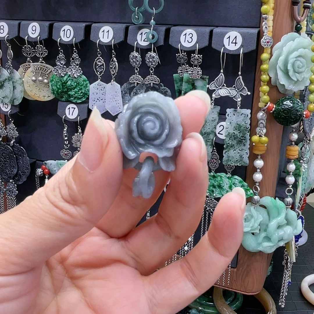 翡翠耳饰银S925镶嵌梓***爸271hnhhhn