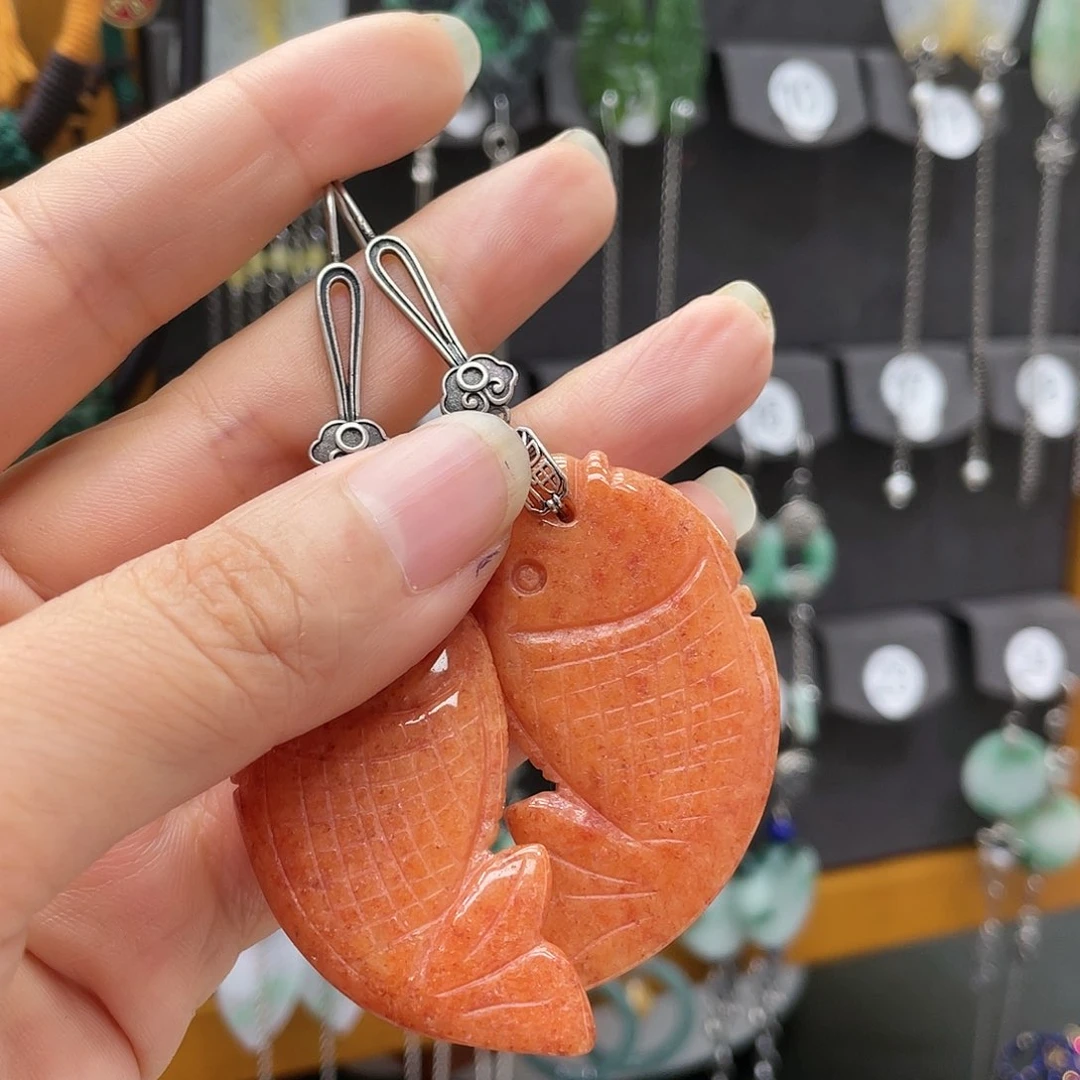翡翠耳饰银S925镶嵌烟**275fhhhh