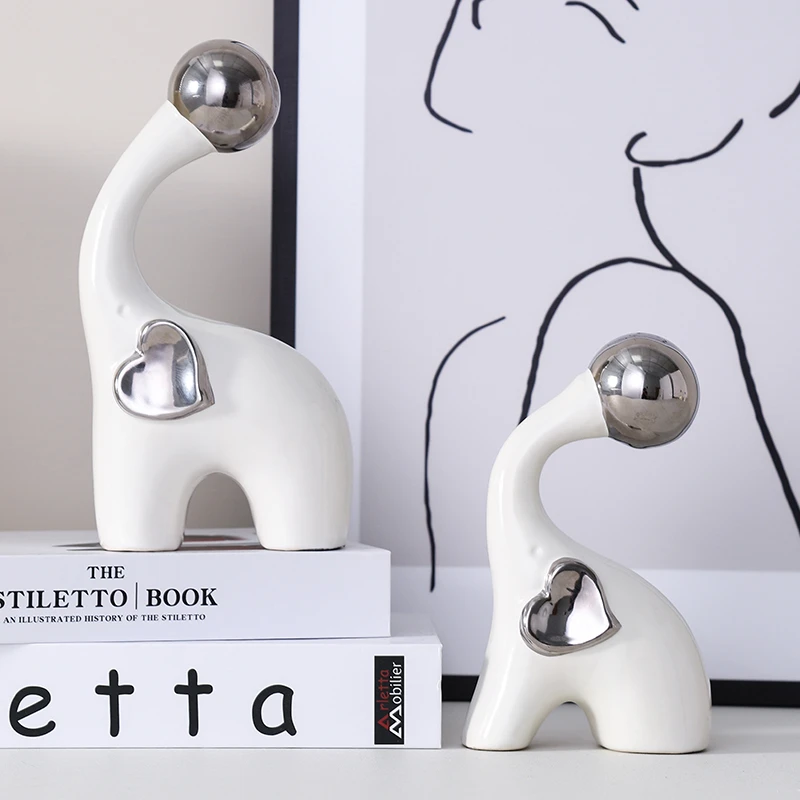 摆件酒柜摆件大象戏球家居饰品现代简约摆设装饰品创意客厅轻奢