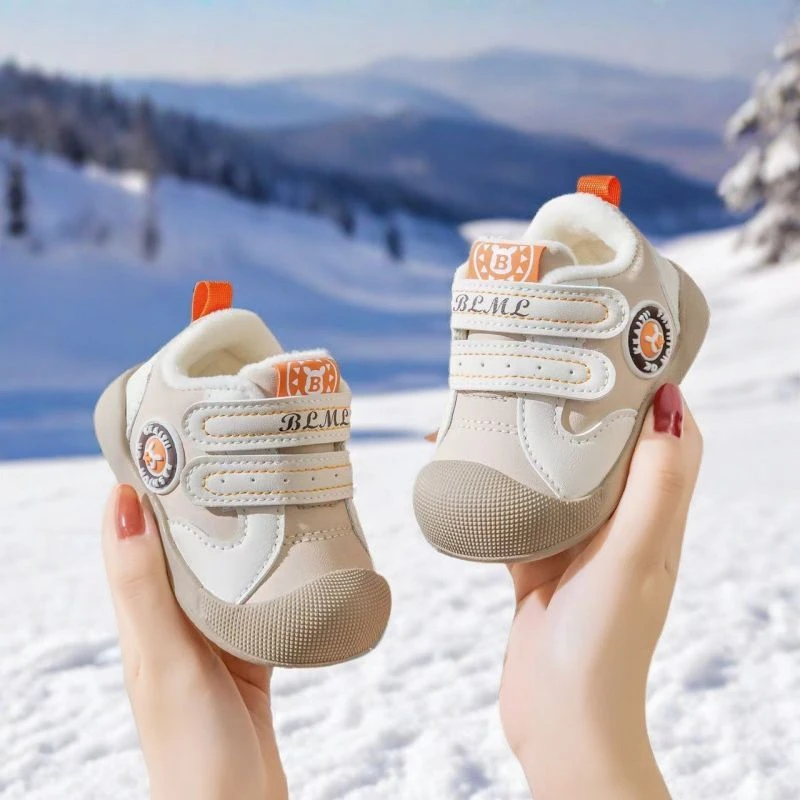 宝宝冬季鞋子加绒0一1-3岁保暖棉鞋男婴儿学步鞋女童软底秋冬棉鞋