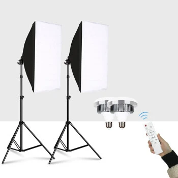 升辉直播支架补光灯摄影灯人像柔光灯拍摄300W影肌灯(遥控三色温)