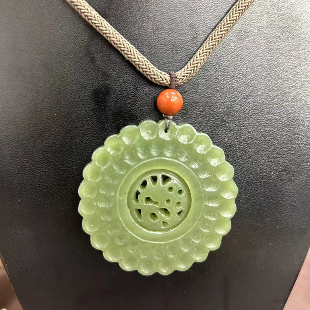 和田玉 福气满满 中间灵动挂件 项链