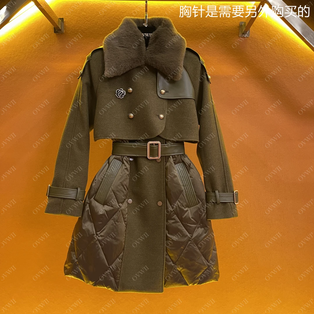 冬淼兰1a【OVWII】白鸭绒时尚气质羽绒服（XH890）加绒女装