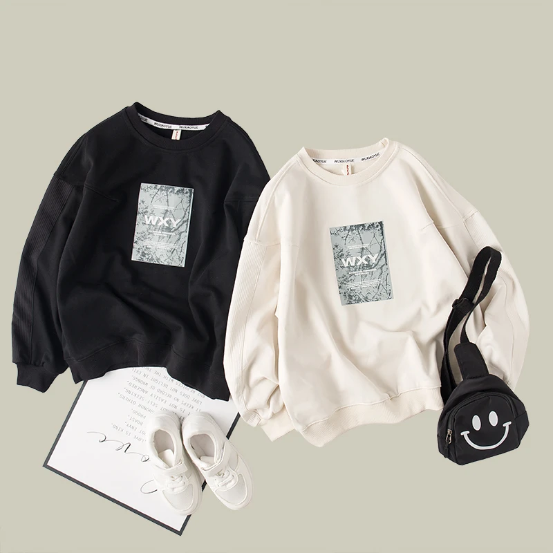 吴小越w318男童韩版卫衣早春2025男孩中大童儿童帅气风舒适上衣