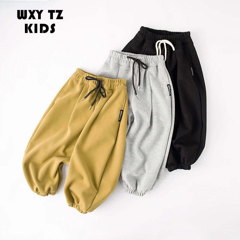 吴小越ZB1203男童针织休闲卫裤中童宽松洋气针织卫裤