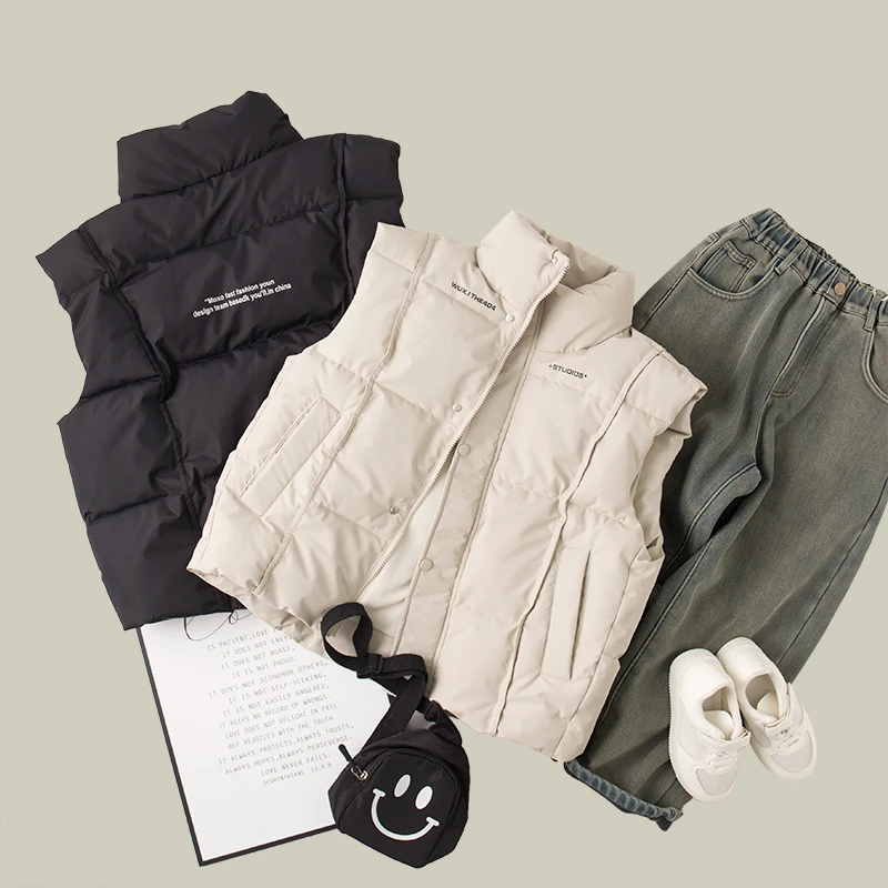 吴小越w769儿童棉马甲2025新款男童韩版中大童轻薄坎肩秋冬背心