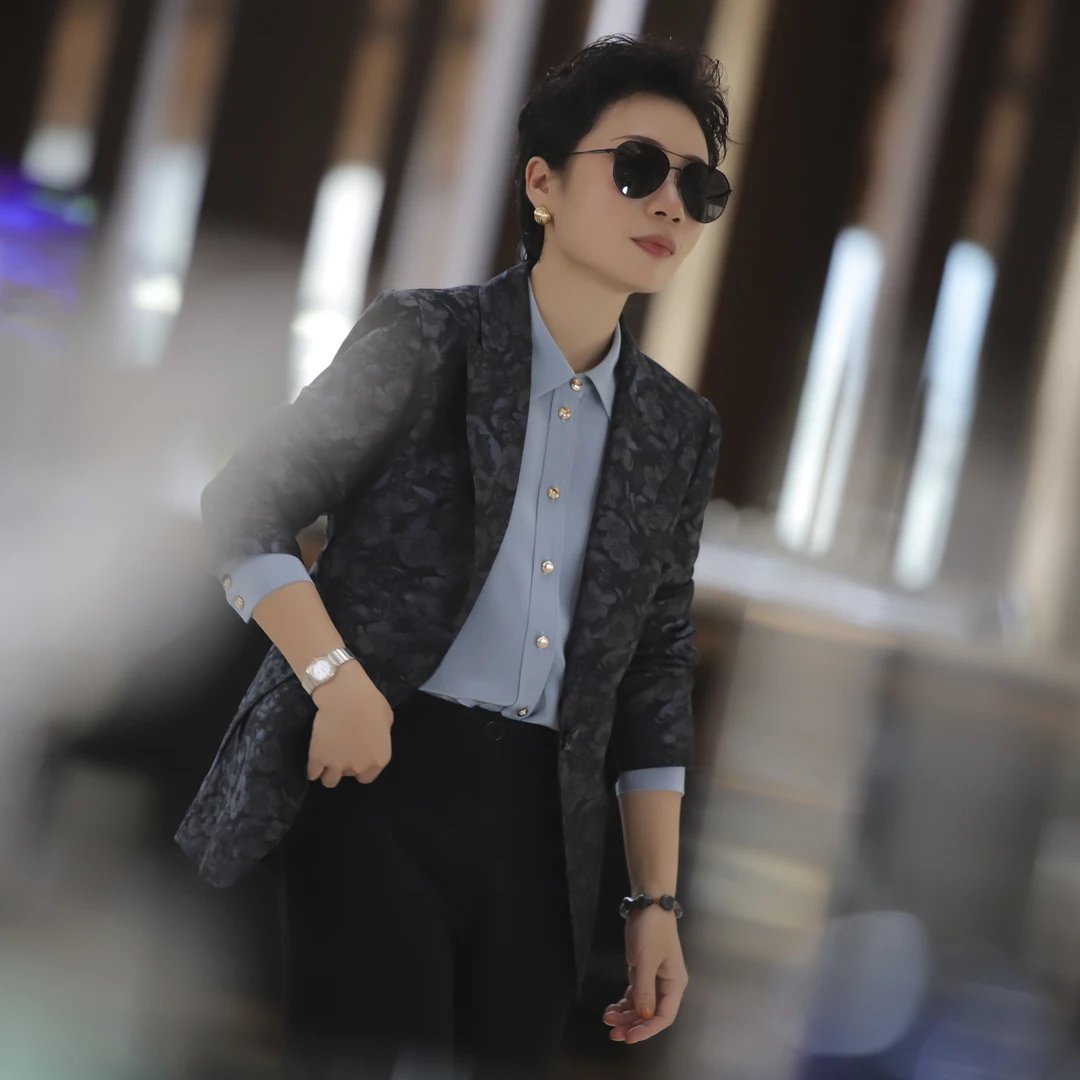 【Mandy's Ferries W.】ST23002高端提花休闲气质西装