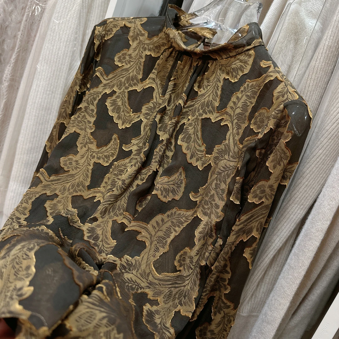 真丝龙爪蕨剪花绡衬衫【Mandy's Ferries W.】M0304