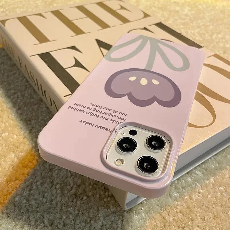 靓壳紫色郁金香菲林适用iphone14promax苹果13手机壳1211创意保护