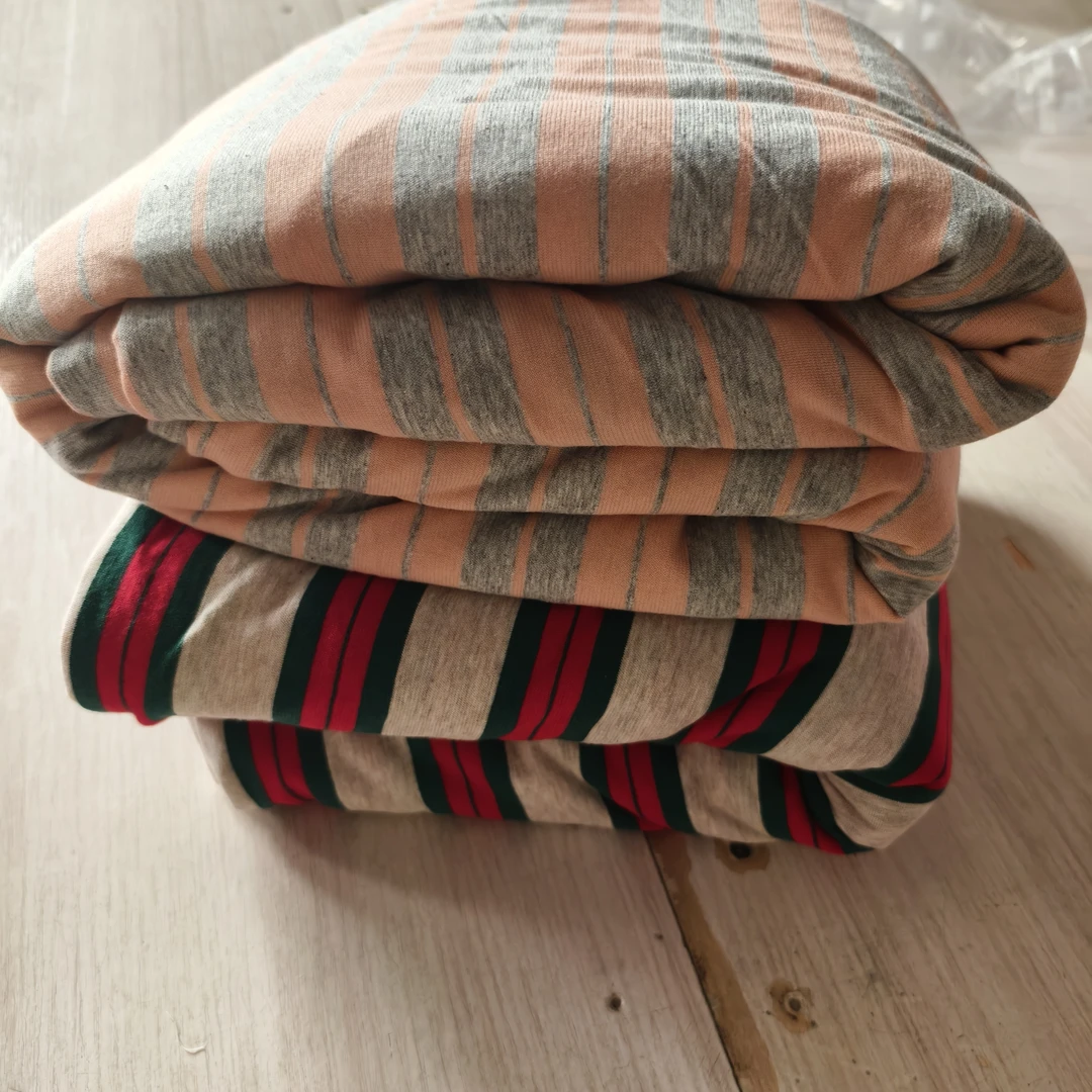 天竺棉双人被套柔软舒适针织条纹被罩2x2.3米双人被套