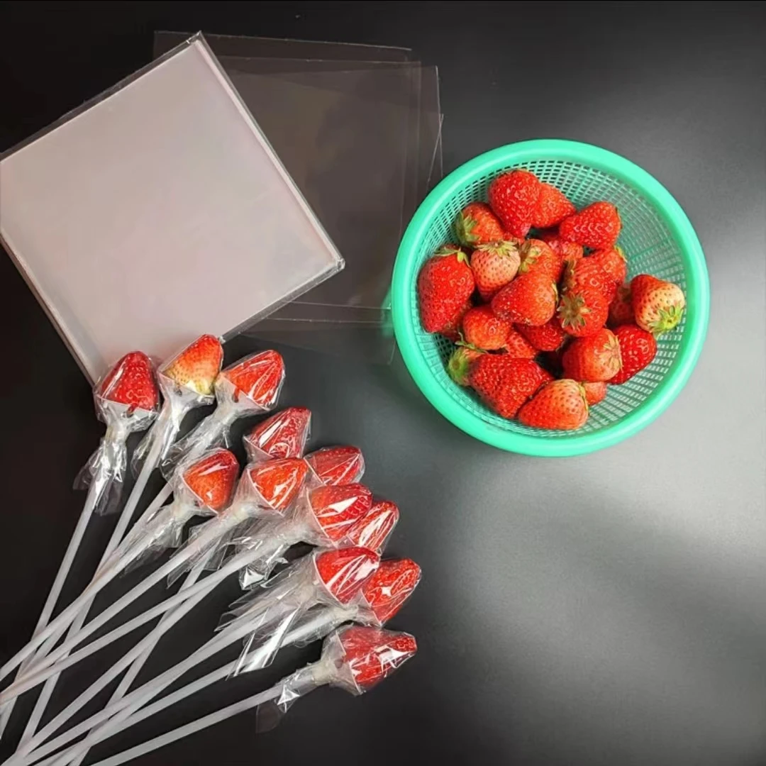 草莓车厘子阳光玫瑰葡萄花束包装材料diy水果花束杆托迷你玻璃纸