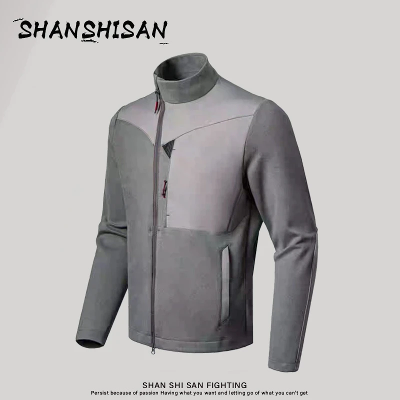 秋冬男女同款小立领外套防风保暖潮流抓绒衣轻量化拉链开衫0676