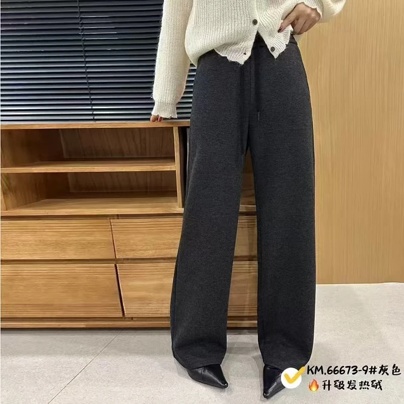 【丽鑫】卡麦加绒窄版羊～绒直筒裤66673-9
