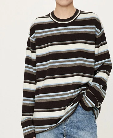 《楠楠优选》复古彩条毛衣-A935